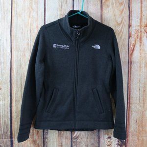 The North Face Sweater Womens Medium Dark Gray Fleece Jacket Coat Heavyweight